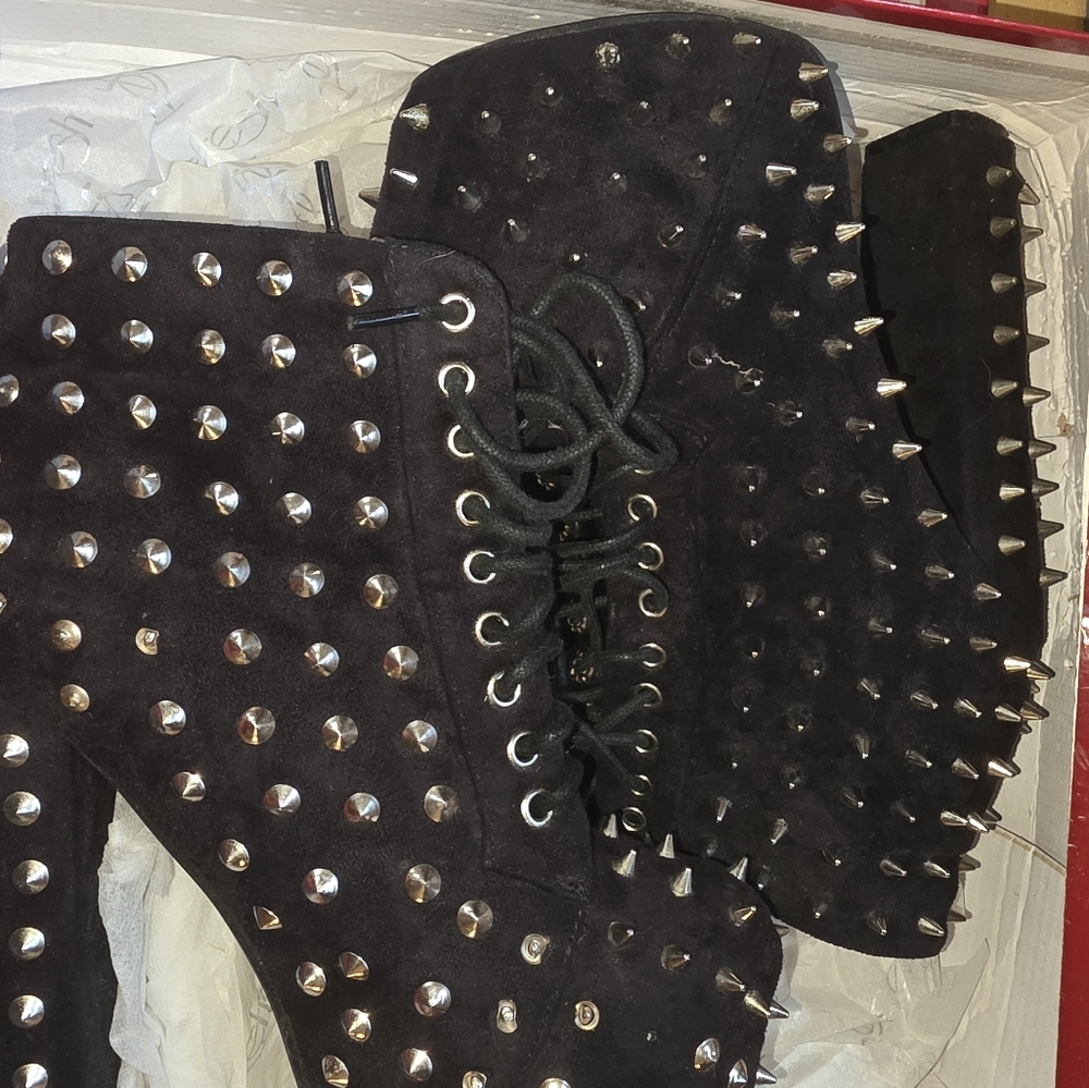 Spiked Platform Booties